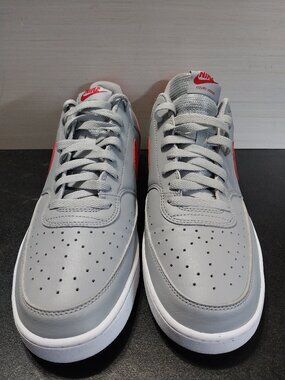 Nike Court Vision Next Nature Low Wolf Grey University Red DH2987-004 Sz 13